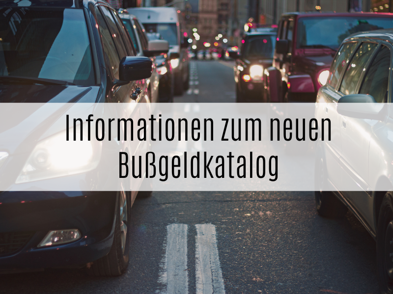 Informationen zum neuen Bußgeldkatalog